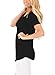 Astylish Women Sexy Criss Cross Short Sleeve Casual Loose Blouse Tops Black Large