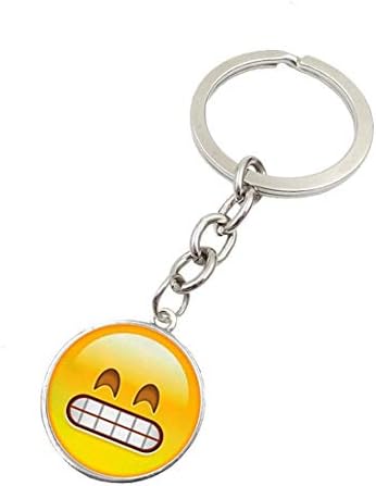 CHENCAN01 Emoji Laughing Keyring Keychain,Trendy Emoji Key Ring