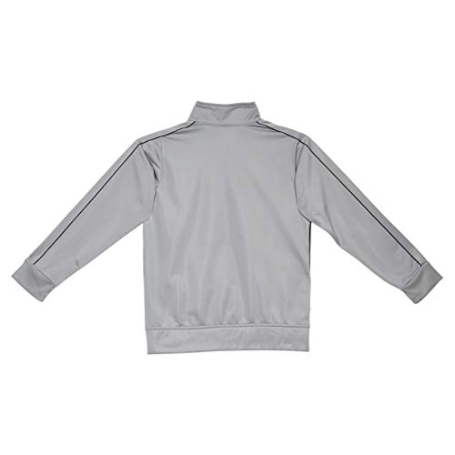 Spalding Boys Side Stripe Tricot Athletic Two-Piece Tracksuit Set Pewter 8