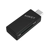 AUKEY USB-C Card Reader, 2 Slot Memory Card Reader Supports SD, MicroSD for 2016 MacBook Pro, Samsung Galaxy S8, Google Pixel, USB-C OTG Smartphones and More