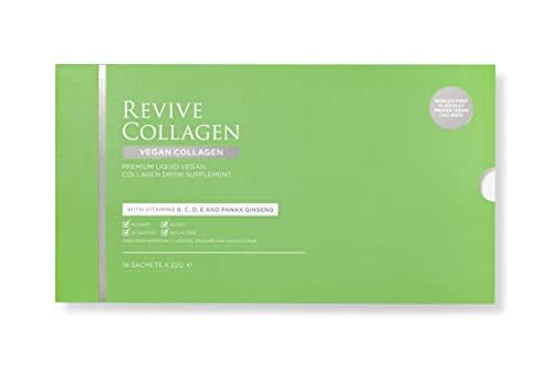 Revive Collagen 2500mg Plant Based Vegan Collagen with Added Vitamin B, C, D & E, Improved Skin, Hair & Nails | Raspberry Flavour | 14 Days