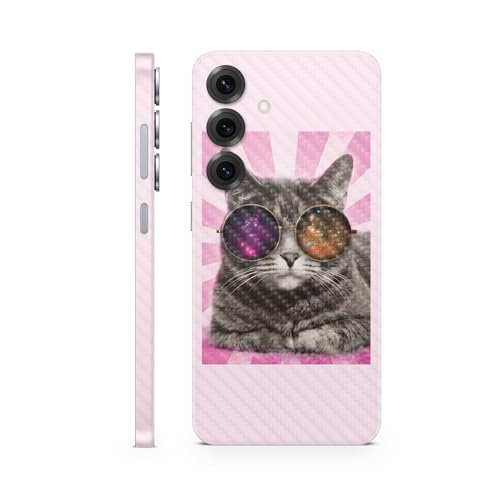 Carbon Fiber Phone Skin Compatible with Samsung Galaxy S25 - Galaxy Cat - Premi…