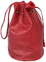 Handmade Cross Body Red Leather BUCKET BAG ! ! !