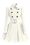 Allonly Women's Double-breasted Belt Buckles Windbreaker Trench Coat Jacket Dress