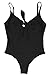 ESONLAR Women's Tie up Knot Front V Neck One Piece Swimwear Bathing Suit