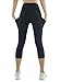 THE GYM PEOPLE Thick High Waist Yoga Capris with Pockets, Tummy Control Workout Running Yoga Leggings for Women (Medium, Z- Capris Black)thumb 3