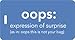 Inventive Travelware Funny Luggage Tag - oops: expression of surprise Bright Colors