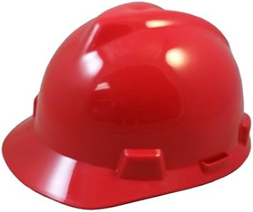 red hard hats construction