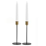 Nuptio Pcs of 2 Wedding Dinning Taper Candle Holders, Centerpiece Table Decorative Candlestick Holder, Single-Head Wrought-Iron，Reception Candlelight Dinner Ornaments for Party Wedding (2 x L)