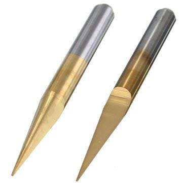 Generic 5Pcs 0.1Mm 10 Degree Pcb Drill Bits Titanium Coated Carbide Flat Bottom Pcb Engraving Bits