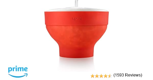 Lékué Recipiente para cocinar Palomitas, Rojo, 20 cm: Amazon.es: Hogar