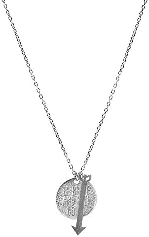 Be Brave Necklace and Keep Going Necklace, Monogrammed Necklace, Inspirational Jewelry, Scrip, Dainty, Engraved Word with Arrow Necklace (Silver)