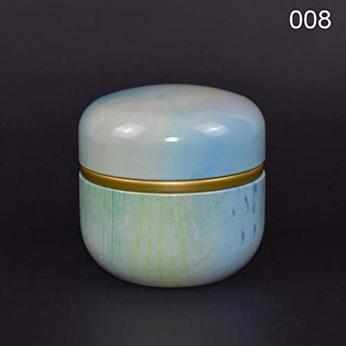 Symboat Tea Caddy Tea Tin Multifunction Chinese Style Tea Caddies Round Metal Tea Box Jar