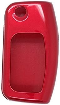 BROVACS Paint Metallic Colour Shell Cover ABS Hard Case Holder Compatible with FORD Classic Flip Remote Key Fob SV0700 Red