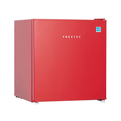 Frestec 1.6 Cu' Mini Refrigerator, Small Refrigerator, Mini Fridge with Freezer, Compact Refrigerator, Red (FR 160 RED)