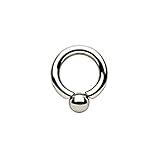Surgical Steel Screwball Rings, Body Piercing Jewelry (0 gauge (8mm) - 5/8