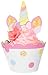 Unicorn Glitter Cupcake Toppers + Wrappers - Set of 24 by Just For Fun Shop | Girls Birthday Party Supplies - Rainbow and Gold Glitter Decorations | Cute favors for Baby Shower