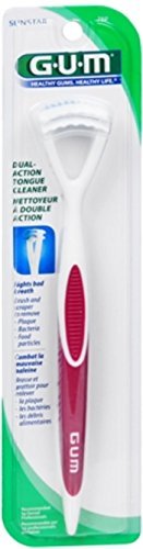 GUM Dual-Action Tongue Cleaner - Colors May Vary 1 Each (Pack of 4)