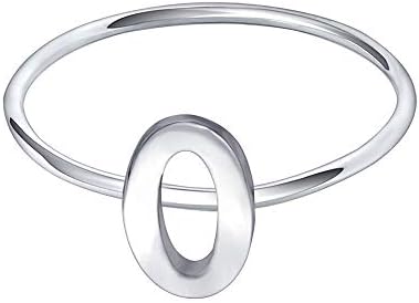 AoedeJ 925 Sterling Silver Stackable Initial Letter Rings Capital Letter Ring Charm Initial Band for Women