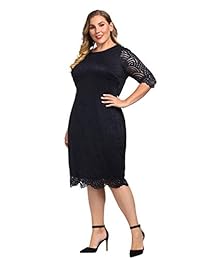 Vestido de encaje para dama, con dobladillo festoneado y puño