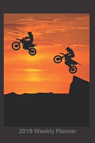 Plan On It 2019 Weekly Calendar Planner - Air Born Dirt Bikes: Extreme Sports Black 14 Month Pocket by Nine Forty Publishing