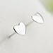 Acxico 925 Sterling Silver Shiny Side Heart Shape Stud Earrings