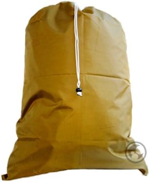 Large Laundry Bag with Drawstring and Locking Closure - Color: Gold, Size: 30x40