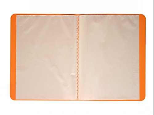 SHUTER A4 Size 30 Pockets Paper File Display Book Folder for Report Sheets,Artworks,Music Sheets,Clippings (30 pockets Orange)