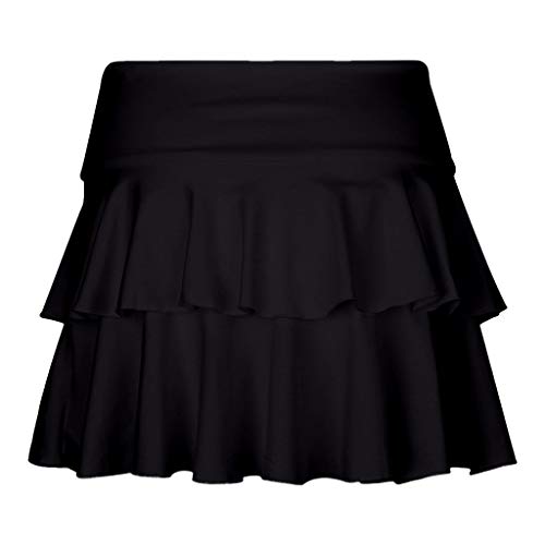 2 Women+Skirts+Solid+Pleated+Ruffle