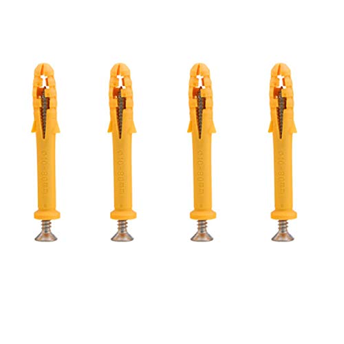 Screws and Anchors Set 12 Pack M5 Screw (5mm40mm) M8 Plastic Expander Anchor (8mm40mm) Yellow Screw Hole Fillers and Screws Stainless Zinc Plated for Drywall Hollow Wall Concrete Ceiling Tile Wood