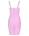 UONBOX Women's Rayon Cute Sleeveless Bodycon Bandage Strap Dress (L, Pink)