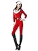 Leright Women's Santa Clause Costume Jumpsuit Christmas Fantasy Holiday Costume, Red, One Size fit for XS-M