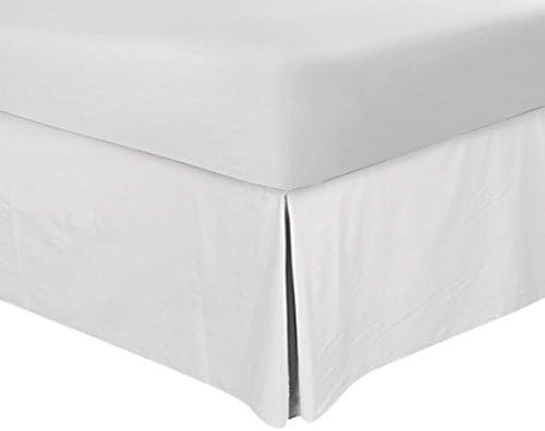 Dakus Beddings King Bedskirt 10 Inch Tailored Drop/Fall Quadruple Pleated Split Corner Bed Skirt 550 Thread Count Quality 100% Long Staple Egyptian Cotton Wrinkle Free (White, King 76X80)