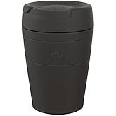 KeepCup Traveller, Reusable Travel Mug - Vacuum Insulated Stainless Steel Cup with Leakproof Sipper Lid - 12oz/340ml - Black