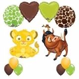 Ultimate Lion King Simba, Timon and Pumbaa 12 pc Birthday Party Balloon Decoration Kit
