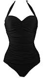V'SHOW 1950s Elegant Inspired Retro Vintage One Piece Pin Up Monokinis Swimsuit(FBA)