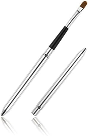 Hongteen Professional Makeup Aluminum Tube Lipbrush Lip Brush Portable Retractable Lipstick Gloss Lip Brush