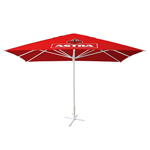 ASTRA Bier Gastronomie Gartenschirm Sonnenschirm 400 x 400 cm rot mit Plattenschirmständer