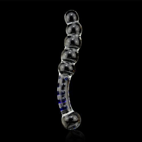 LIBO Hot Crystal Glass Dildo Anal Beads Butt Plug Masturbation Personal Massager G-Spot Stimulation Sex Toy, 5.6 Ounce