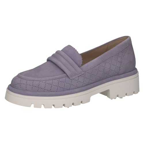 CAPRICE Damen Slipper aus Leder mit Blockabsatz, Lila (Lavender Suede), 36 EU