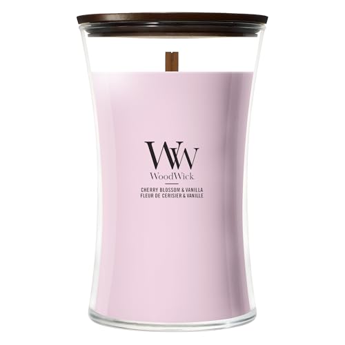 WoodWick Scented Candle | Large Hourglass Candle | Cherry Blossom & Vanilla | Perfect Gifts for Women