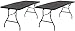 Cosco Deluxe 6 Foot x 30 inch Fold-in-Half Blow Molded Folding Table, Black, 2 Pack