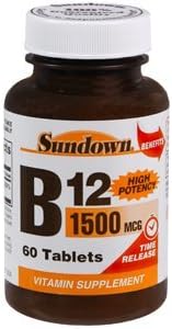 SUN DOWN VITAMIN B-12 1500 MCG TR 60Tablets