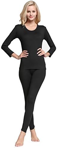 Women's Thermal Underwear Set Base Layer Long Johns Skiing Winter Warm Top and Bottom