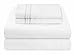 Mezzati Brushed Microfiber Bed Sheet Set - Ultra Soft and Lightweight for Ultimate Sleep Comfort, Wrinkle Free and Color Fade Resistant, 4 Piece Set (White,Queen Size)