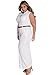 roswear Women's Plus Size Plunge Neck Button Up Dressy Jumpsuits White X-Large