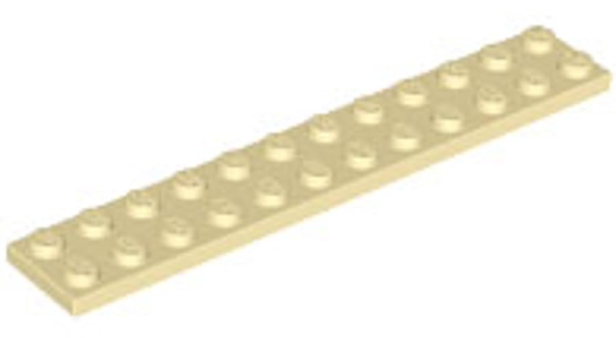 LEGO Plate 2 x 12, Part 2445 (Tan, 2, Bricks)