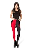 Ensasa Black Red Poker Digital Print Fashion Spandex Strechy Legging (One Size)