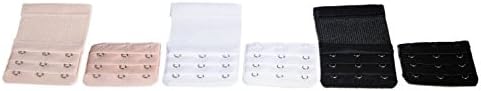 Sweet Trinity 6 pcs Womens Soft Bra Extender, 2, 3 or 4 hook extension, elastic + non-elastic extension (3 Hooks)