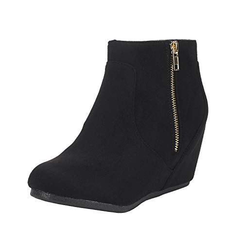 low wedge bootie
